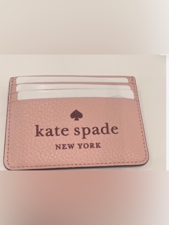 kate spade Accessories - kate spade Pink and Black Textured Leather Card Holder